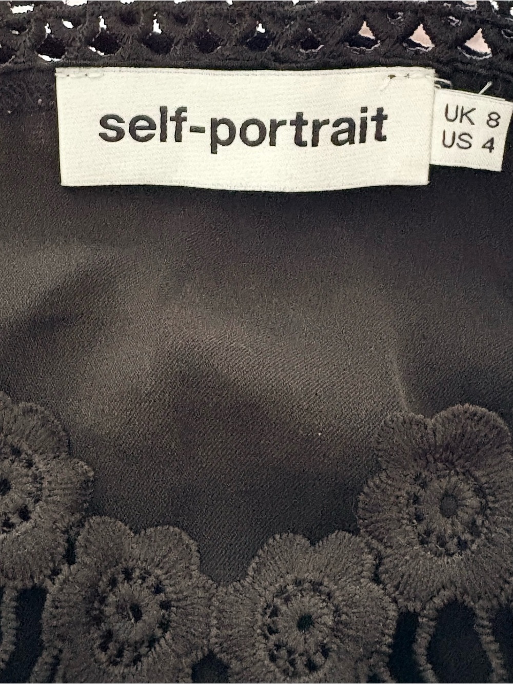 self-portrait Women’s 4 Black Solid Lace Off-Shoulder LS Peplum Blouse SP8-009 - Picture 8 of 8